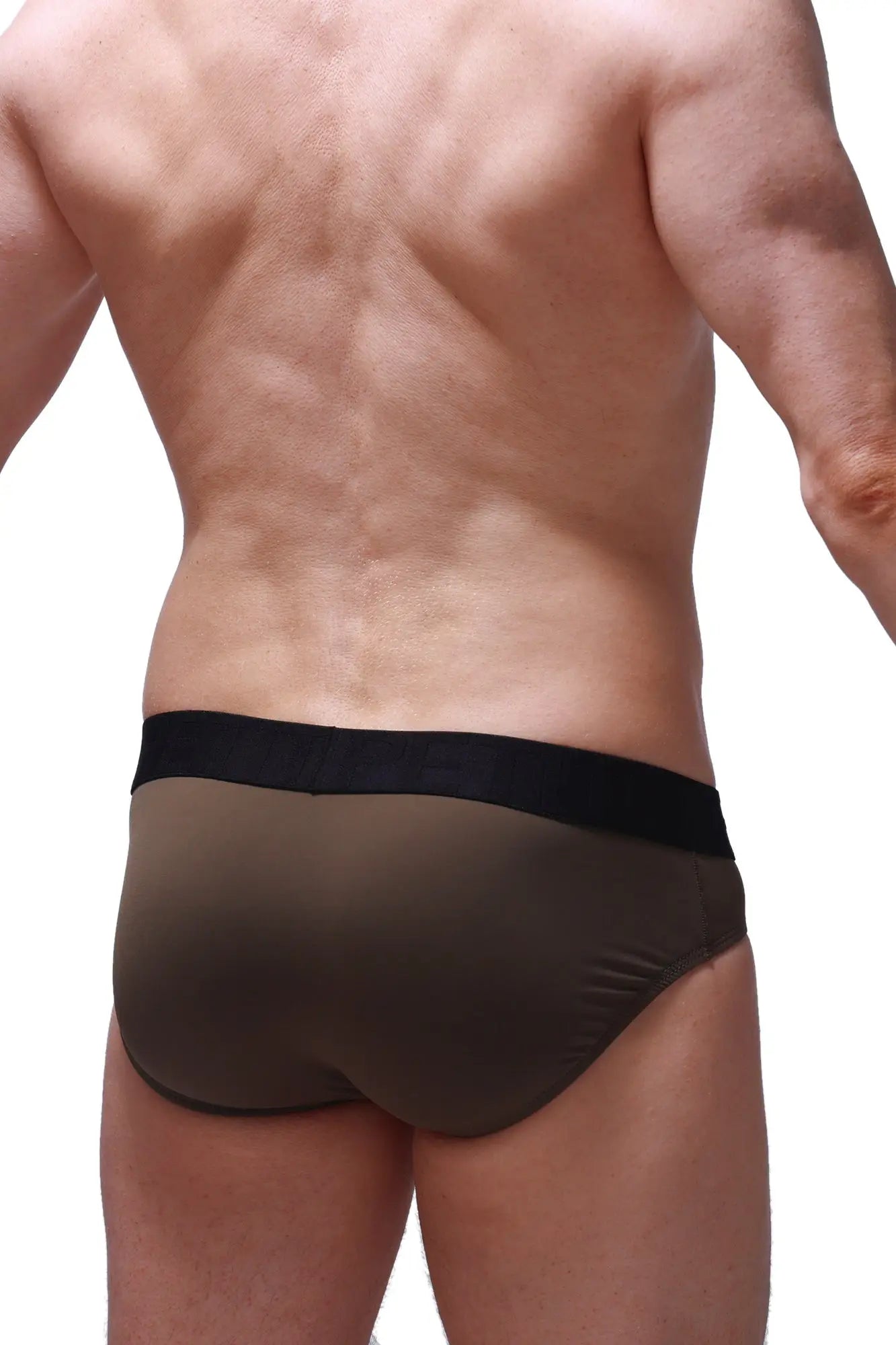 Brown briefs bozas olive with black elastic waistband made from soft breathable fabric for everyday comfort