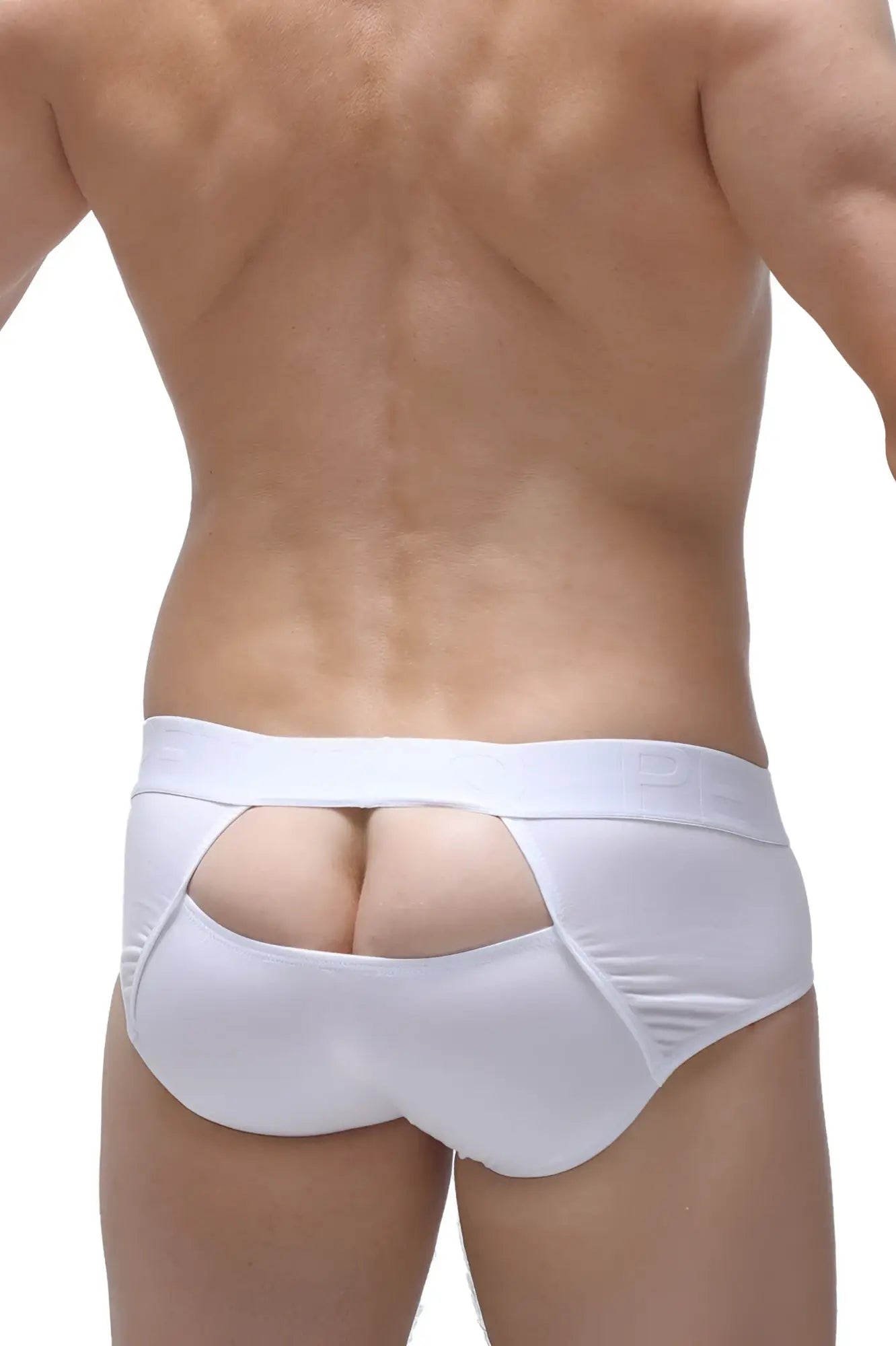 White form-fitting men’s briefs cernin modal with a distinctive back cutout design for comfort and style