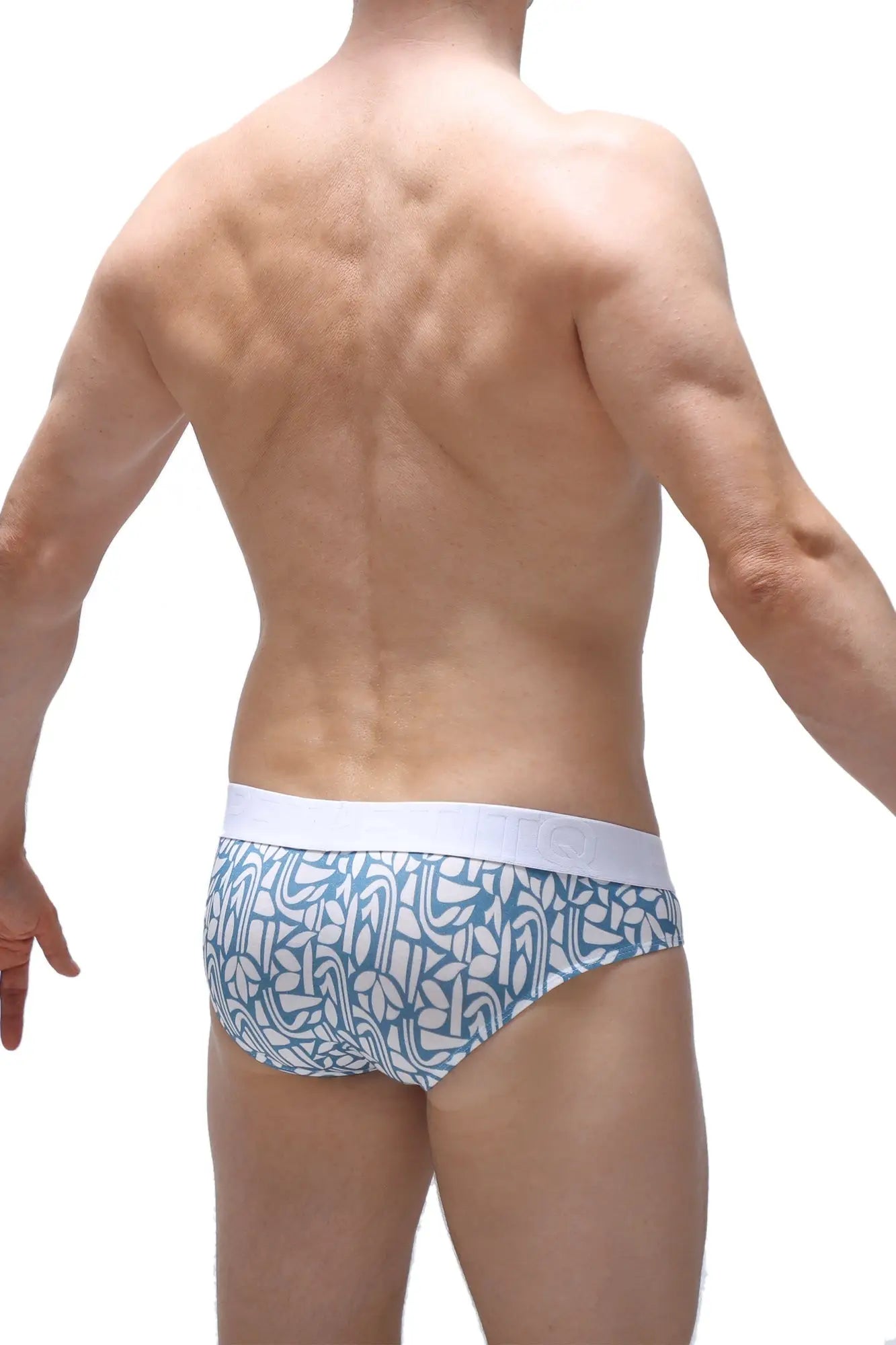 Brief chill carlot blue patterned blue and white briefs with solid white waistband for comfortable everyday wear