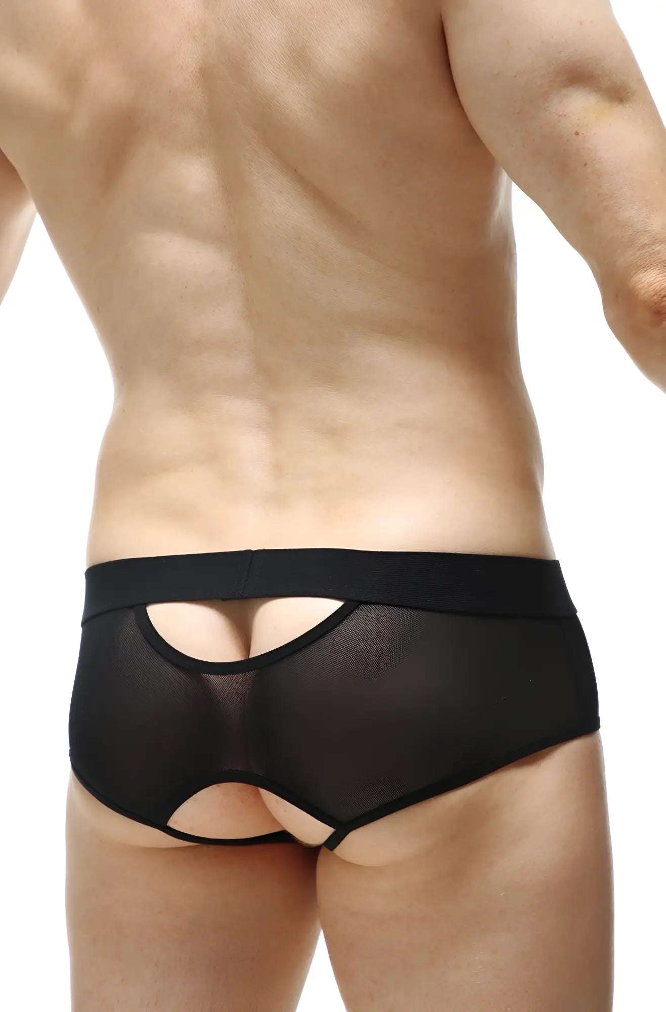 Black mesh briefs brief culan net black with solid waistband and cutout design