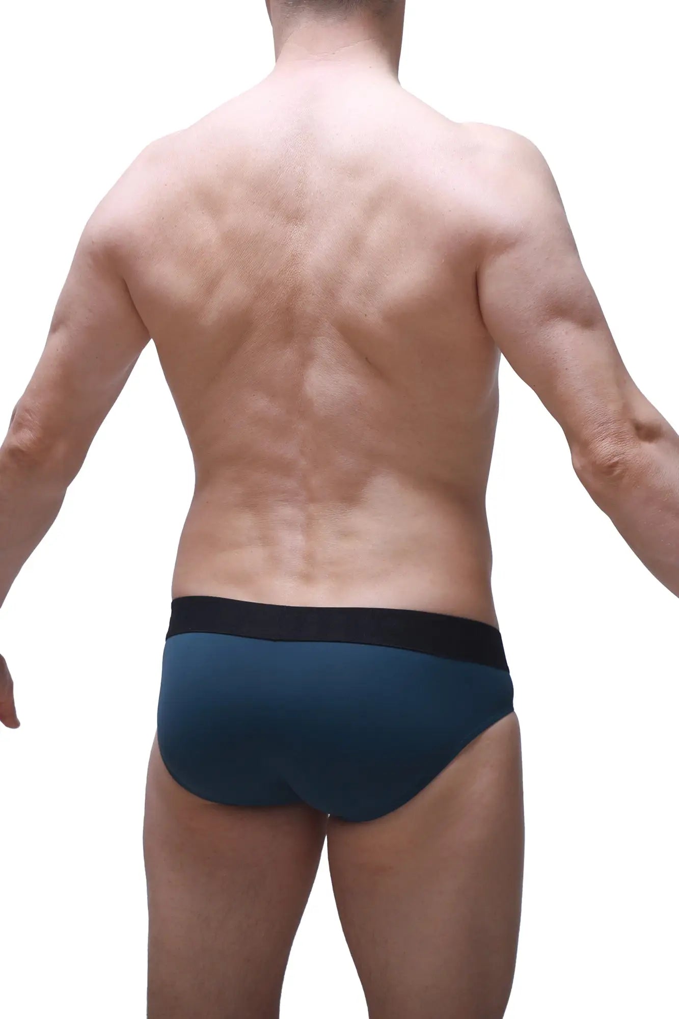 Dark teal Brief Dome prussian blue briefs with black elastic waistband designed for comfortable everyday wear