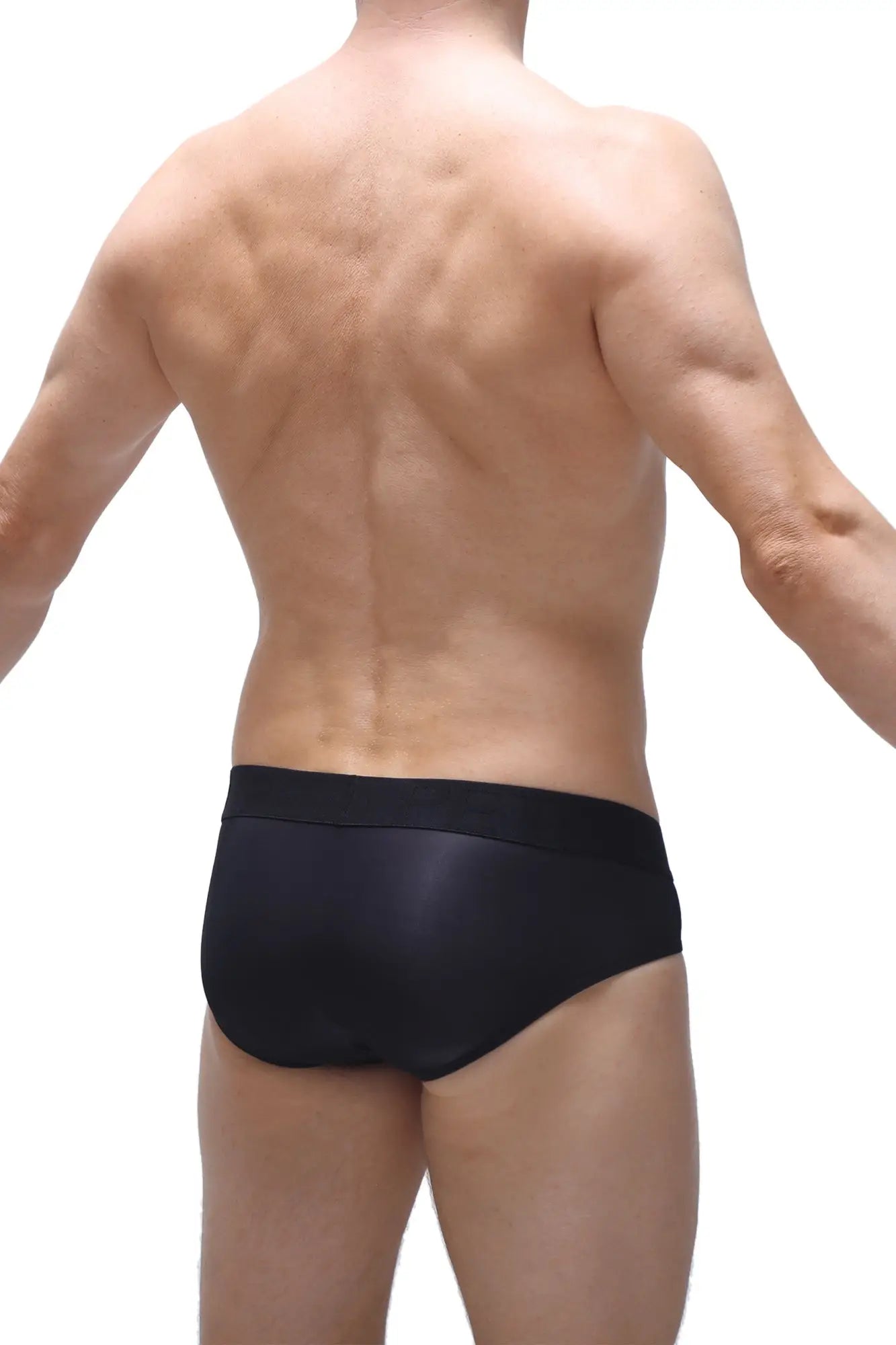 Black briefs with smooth form-fitting voile fabric designed for comfort and support in brief dome voile black collection