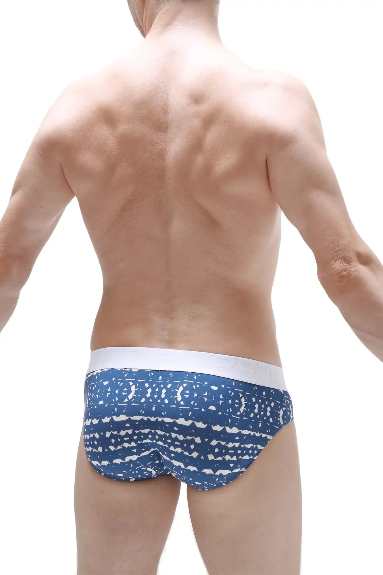 Brief jans new denim blue and white patterned men’s briefs with solid white waistband for comfortable wear