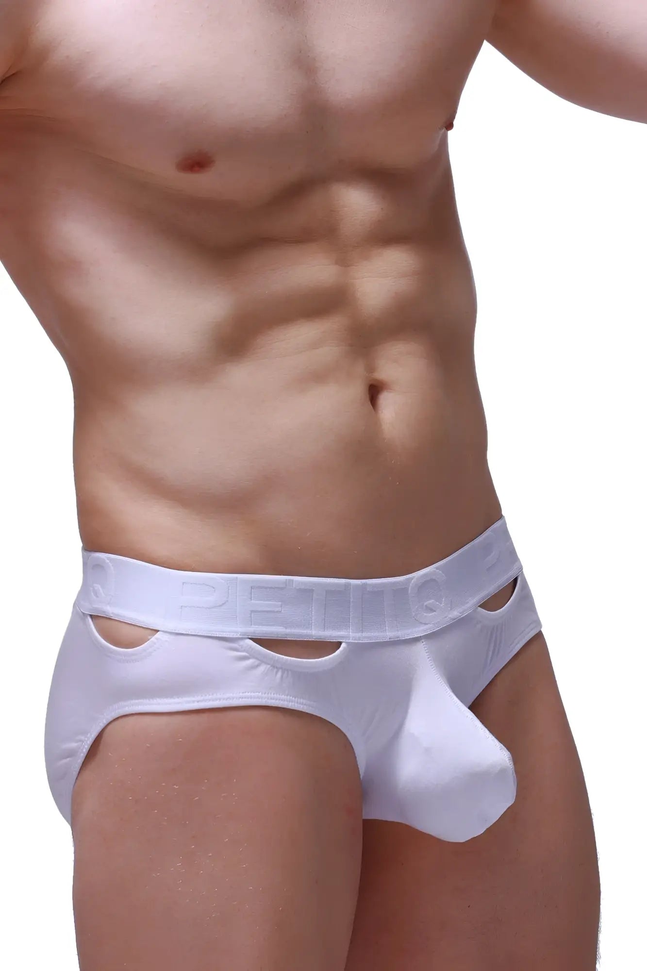 White petit bateau brief malans modal white with cutout waistband details in soft modal fabric