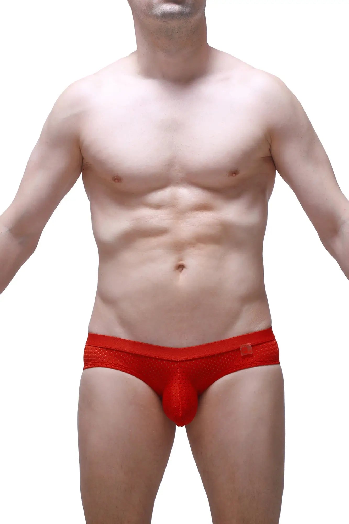Brief scaux bee red textured briefs with snug fit and elastic waistband for comfortable everyday wear