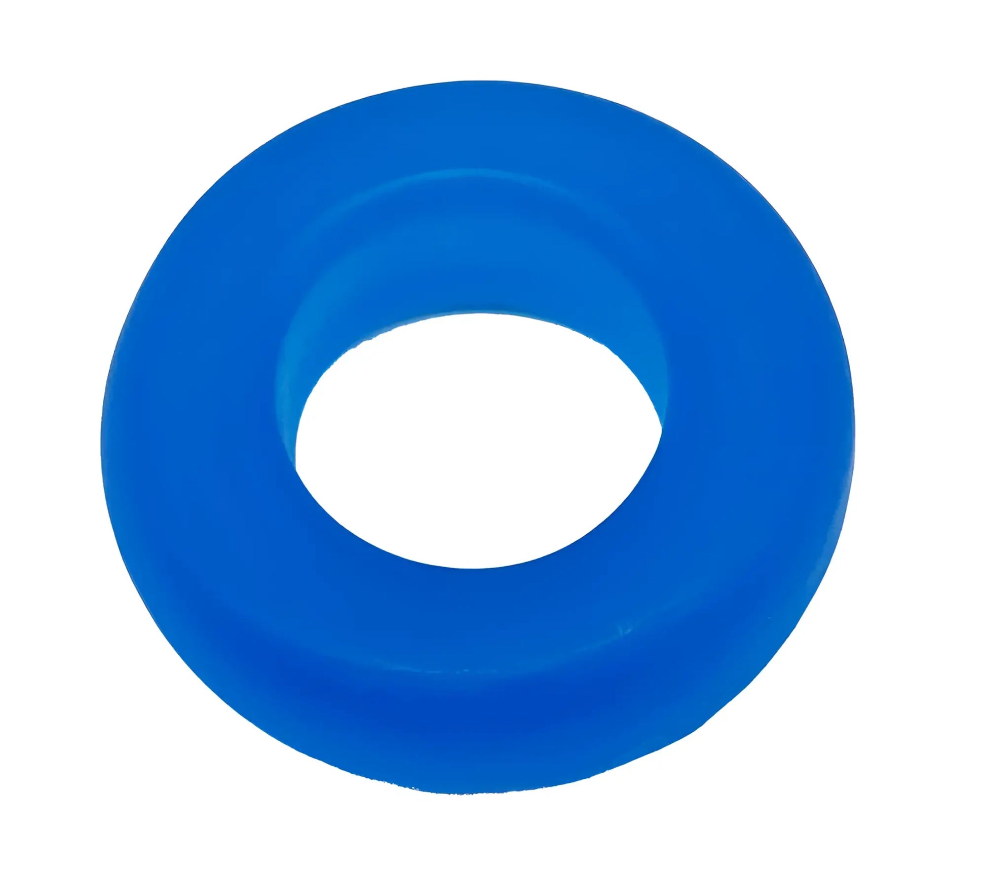 A vibrant blue silicone BUFU ring with a smooth rounded profile and uniform color