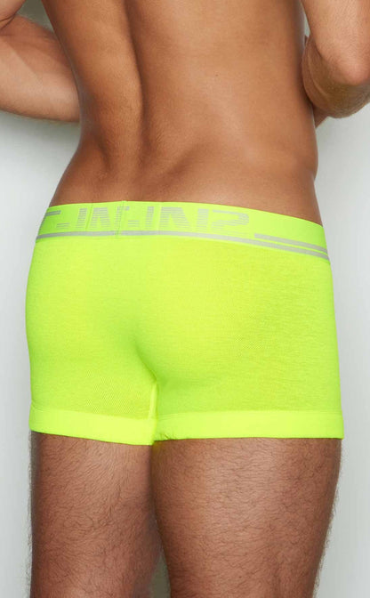 Neon yellow mesh briefs with a silver logo band from c-in2 trunk 1023-737 for breathable comfort