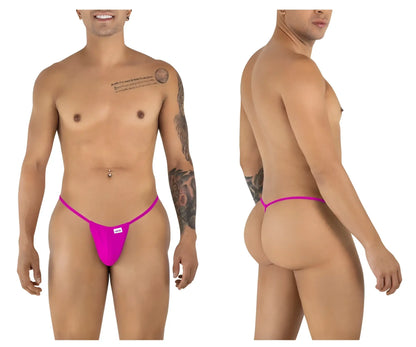 Bright pink magenta CandyMan 9586 g-string thong with snug fit and small white brand tag at front