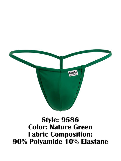 Nature green candyman 9586 g-string in sleek form-fitting design made of 90 polyamide 10 elastane shown from back