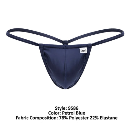 CandyMan 9586 petrol blue g-string thong made of 78 polyester 22 elastane with sleek design and thin elastic straps