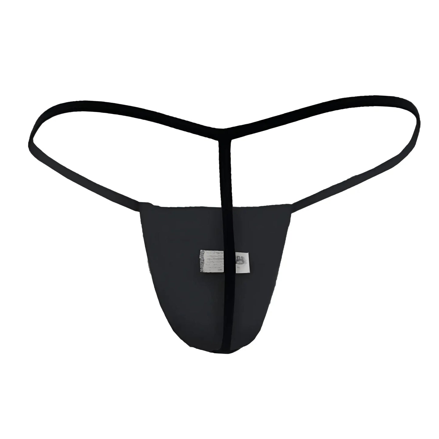 Black CandyMan 9586X thong made of smooth stretchy fabric with central seam and thin elastic straps