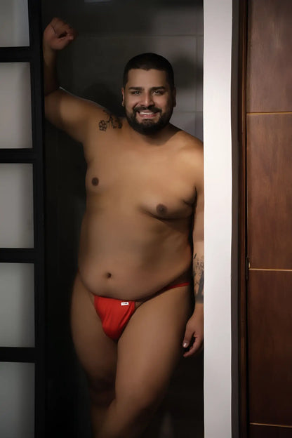 CandyMan 9586X red briefs with a small white logo on the front made of comfortable fabric for everyday wear