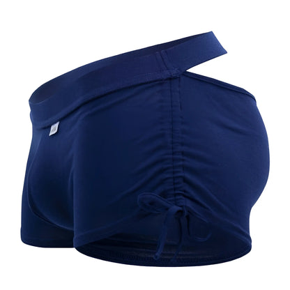 Navy cotton briefs with elastic waistband and back drawstring from Candyman 99602X lounge pajama shorts collection