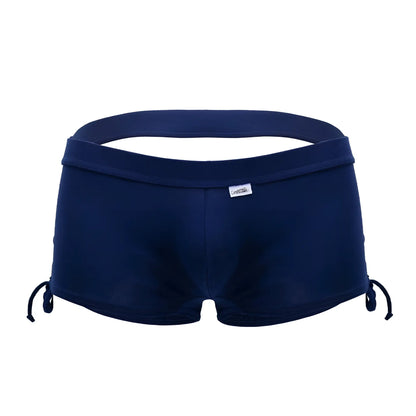 Navy blue cotton candy man 99602x lounge pajama shorts with side ties and small brand tag on waistband