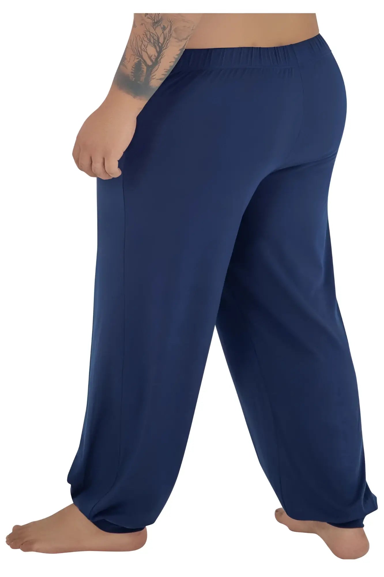 Navy blue elastic waist candyMan 99603X lounge pajama pants made of soft fabric for comfortable loungewear