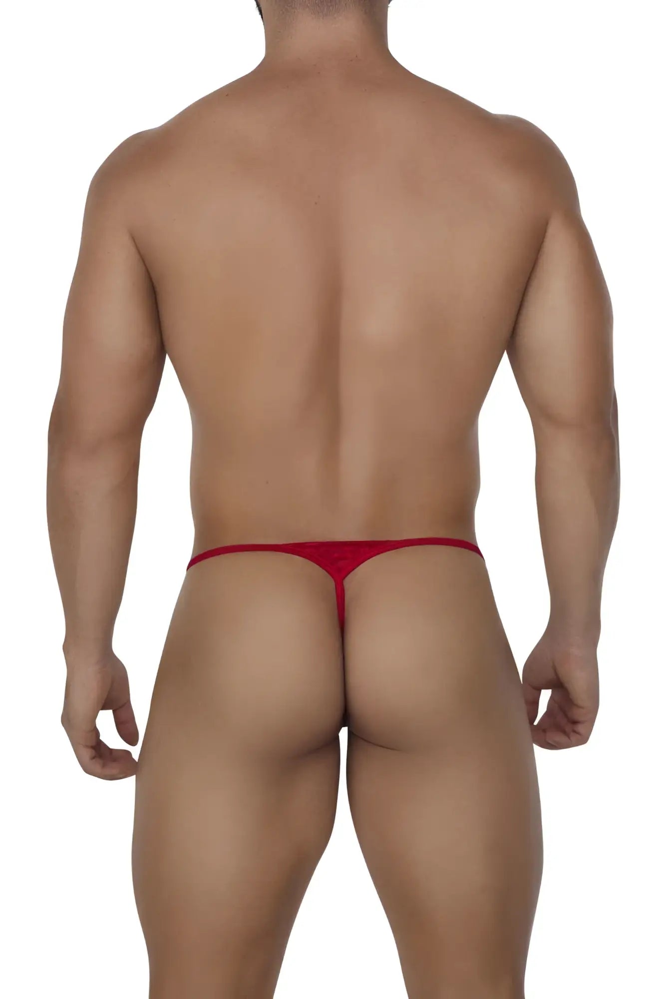 Red candyMan 99685 lace thong made of stretchy fabric designed for comfortable fit and bold style