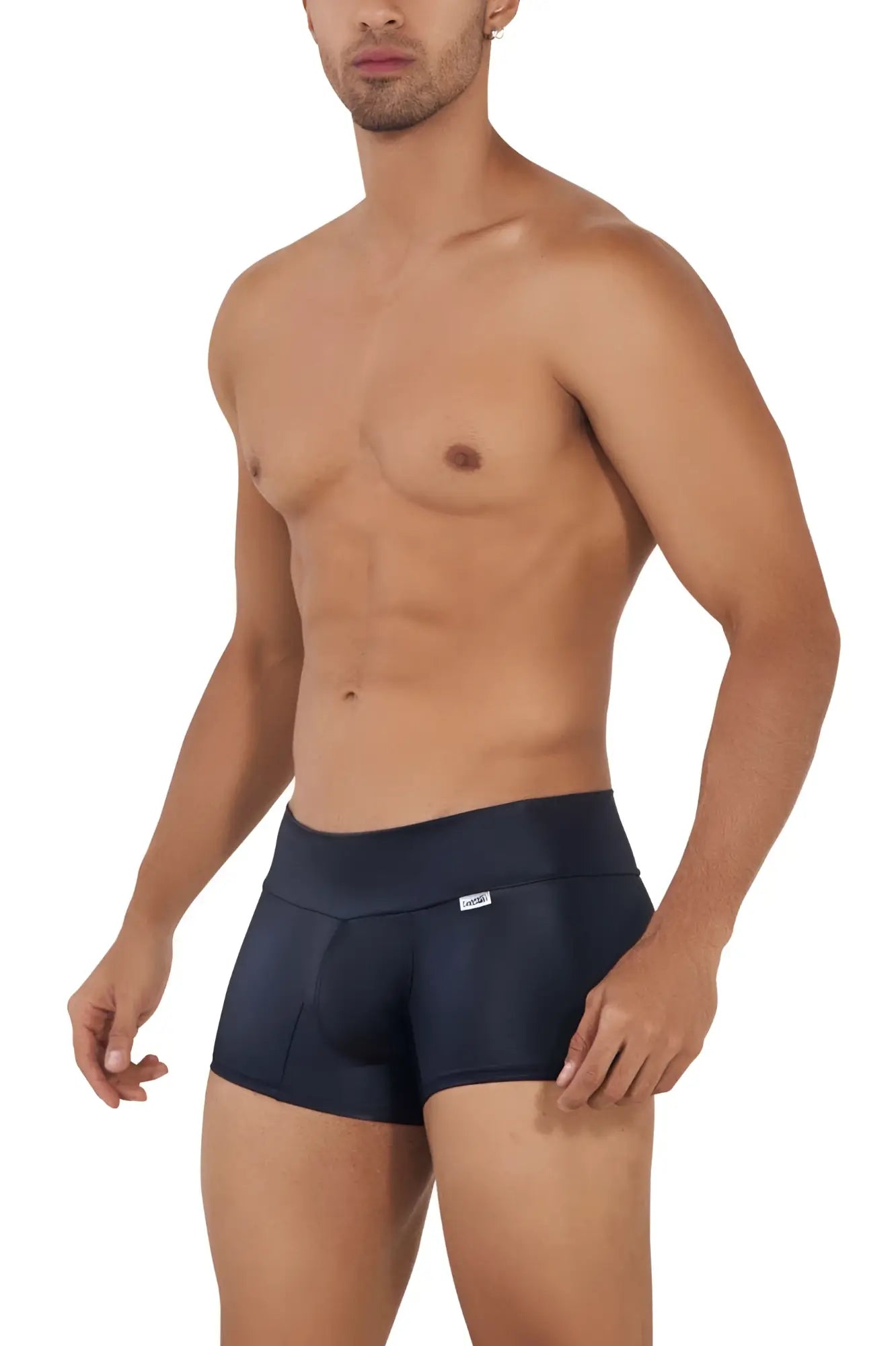 CandyMan 99729 work-n-out trunks black navy blue men’s briefs with subtle elastic waistband and small white brand tag