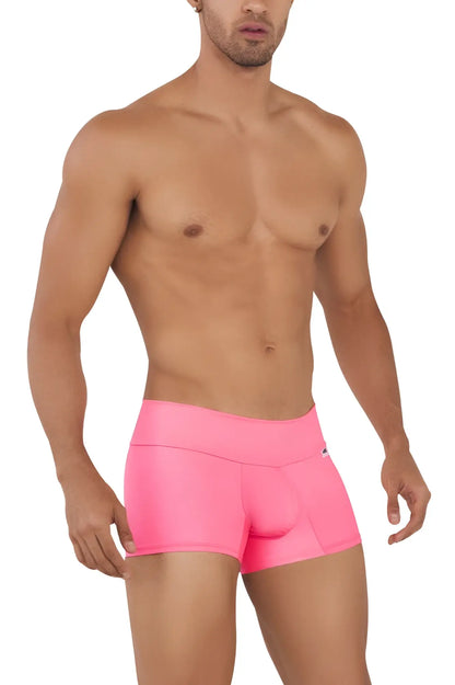 Bright pink CandyMan 99729 work-n-out trunks with high waistband and smooth stretchy fabric in a form-fitting style