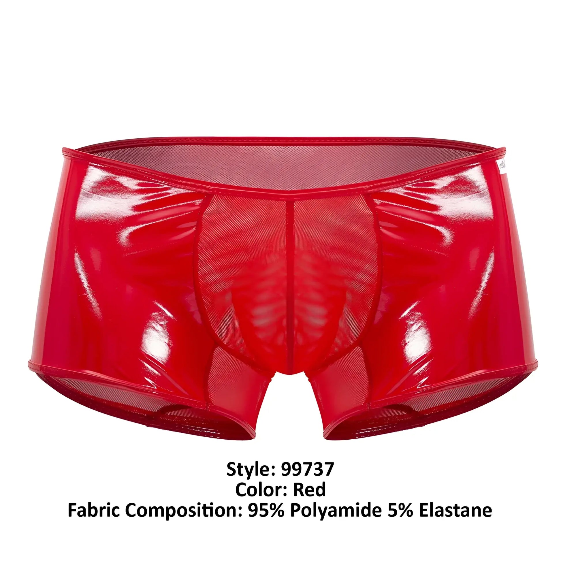 Red shiny polyamide candyMan 99737 mesh trunks with breathable mesh panel design for comfortable wear