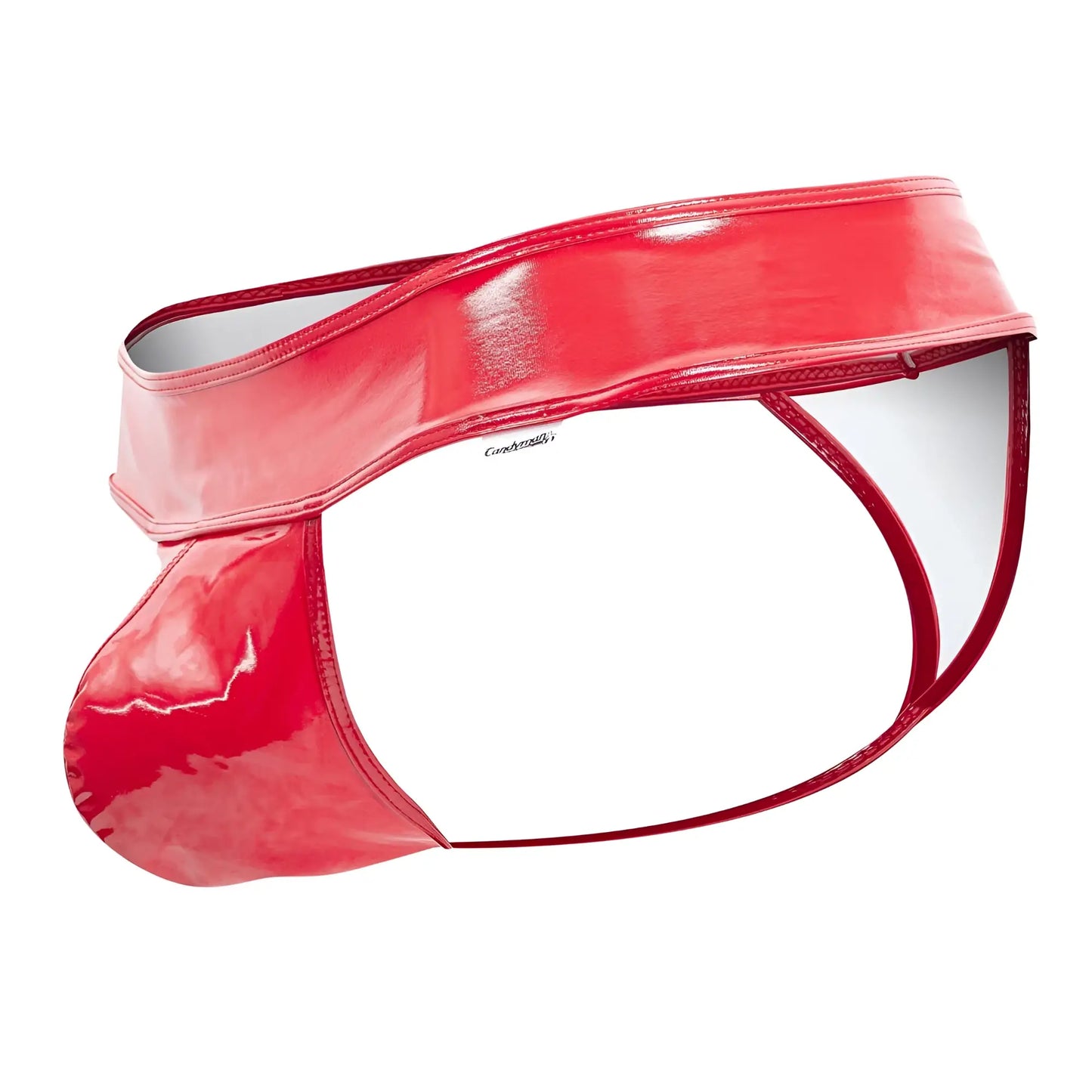 Red patent leather gloss thongs with thin side straps candyMan 99742 in vibrant red color