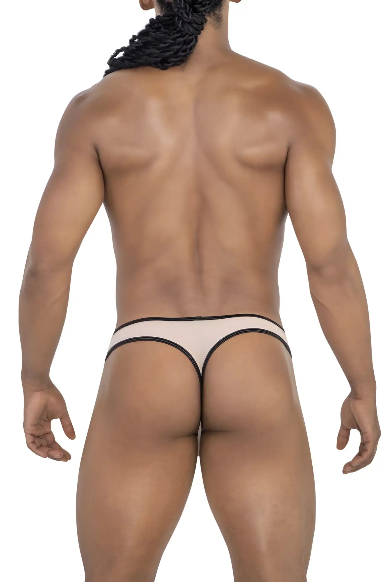 Beigethong with black trim made of sports mesh from candyman designed for comfortable active wear