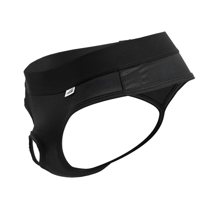 Black candyman 99781 protuder thongs with smooth stretchy fabric and reinforced waistband for athletic use