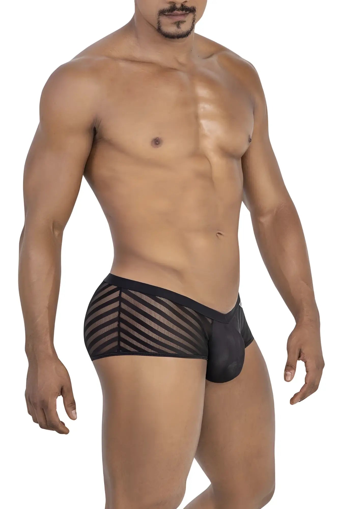 CandyMan 99790 mesh trunks in black featuring a chevron mesh pattern with a solid black front panel
