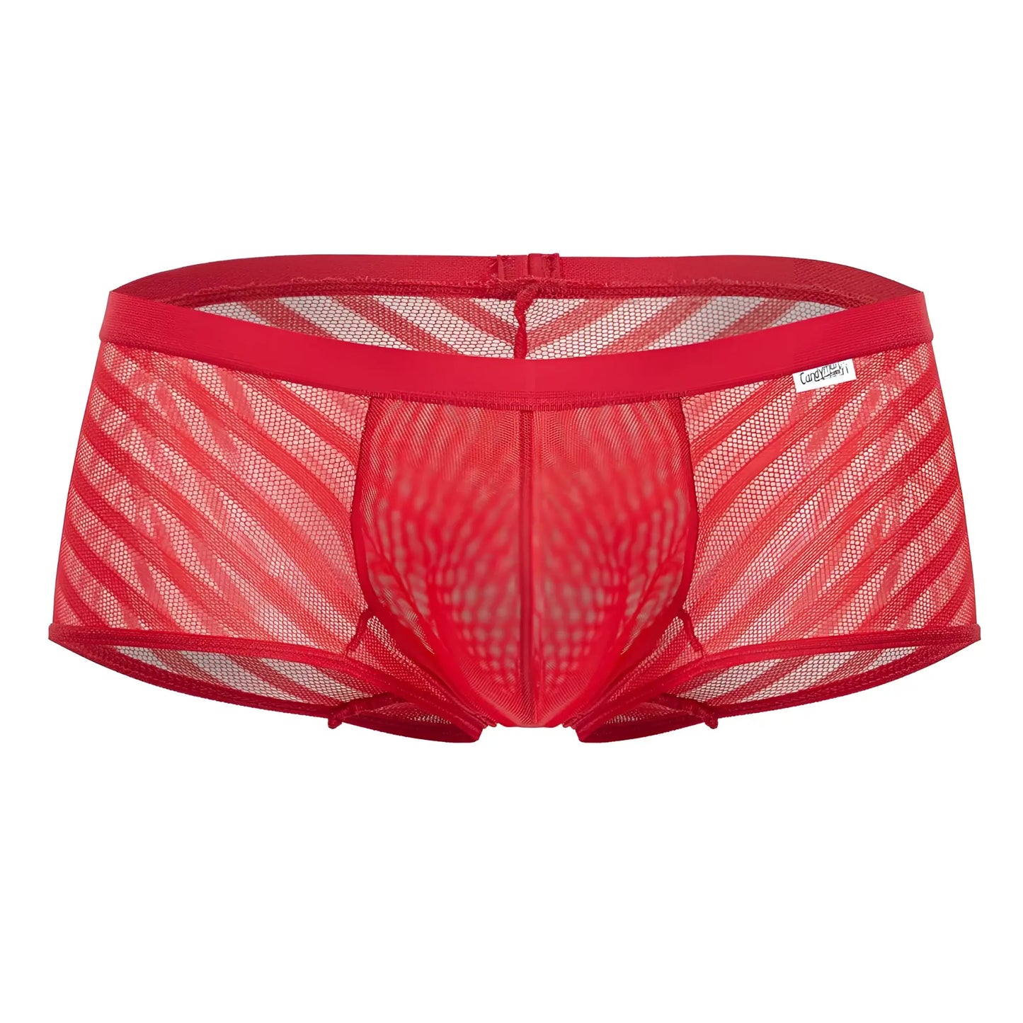 Red mesh briefs candy man 99790 with diagonal pattern and elastic waistband in vibrant red color