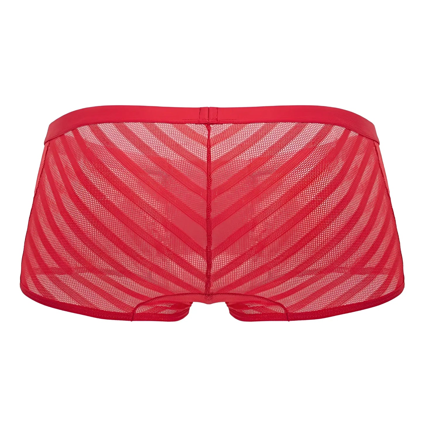 CandyMan 99790 red mesh briefs with diagonal striped pattern made of breathable mesh fabric