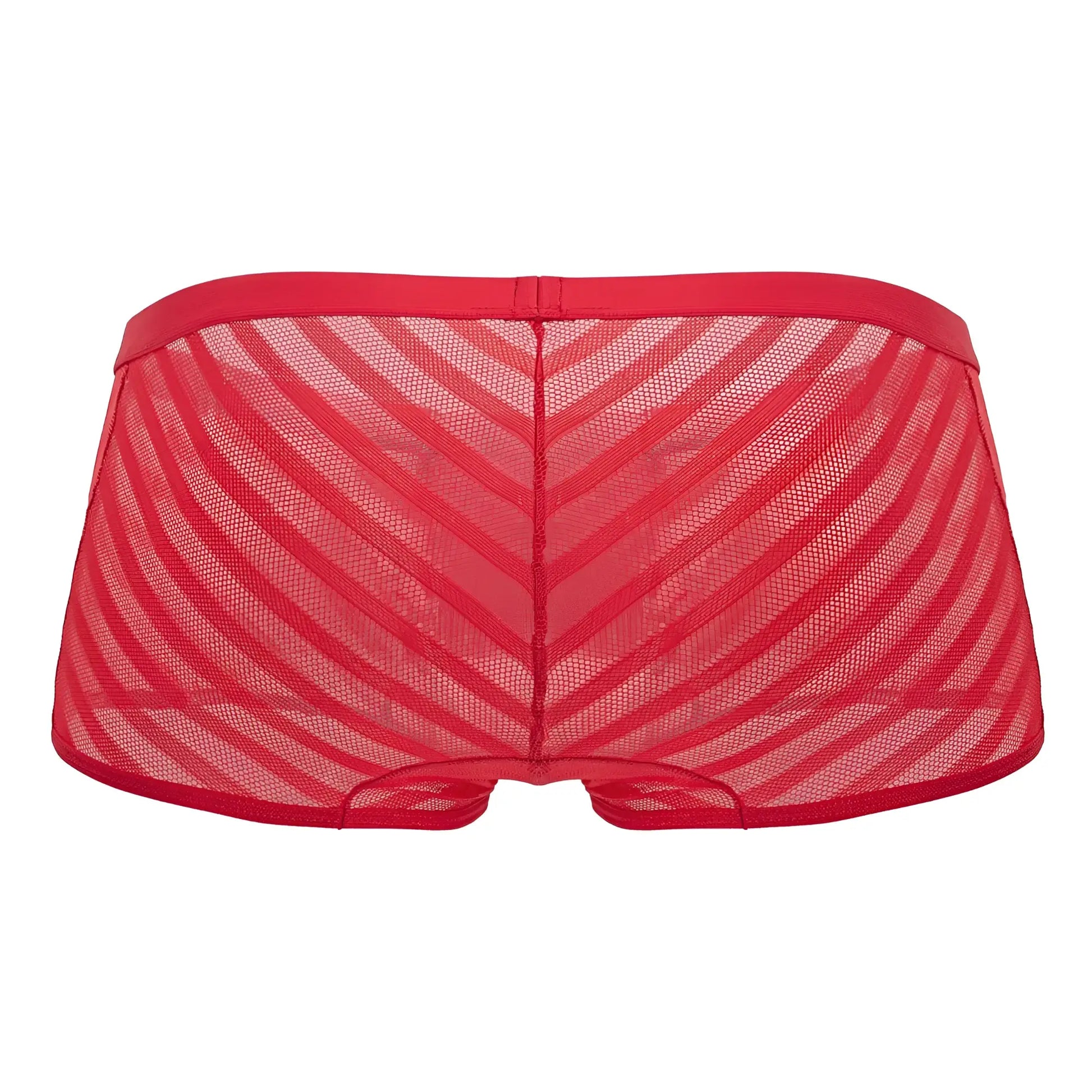 CandyMan 99790 red mesh briefs with diagonal striped pattern made of breathable mesh fabric