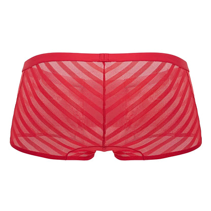 CandyMan 99790 red mesh briefs with diagonal striped pattern made of breathable mesh fabric