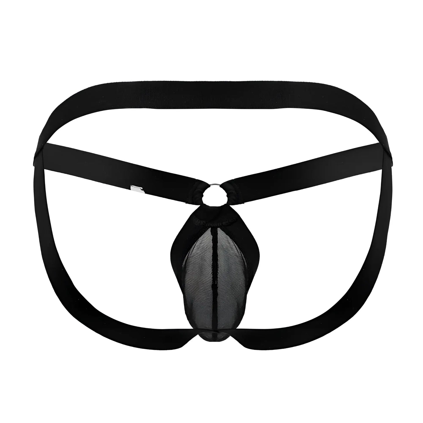 CandyMan 99842 mesh jockstrap in black with elastic waistband and supportive straps for comfortable wear