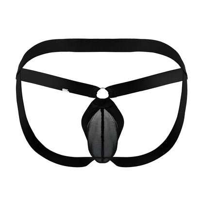 CandyMan 99842 mesh jockstrap in black with elastic waistband and supportive straps for comfortable wear