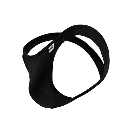 Black candyman 99848 bikini thongs with smooth fabric and supportive straps in a form-fitting design