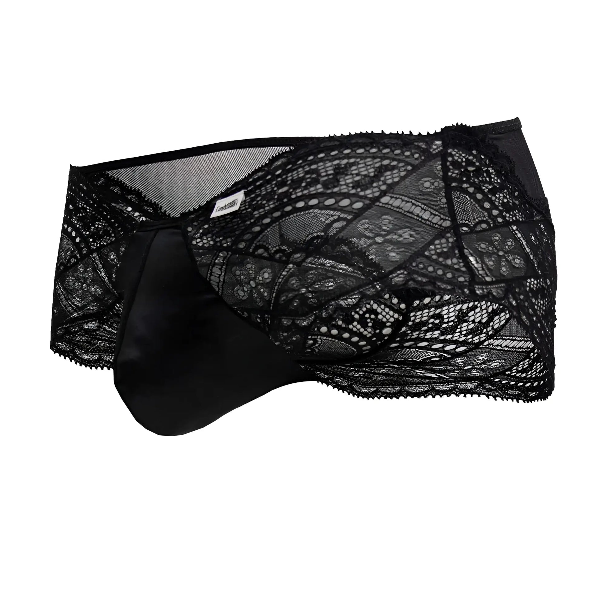 Black lace briefs with a satin-covered pouch candyMan 99863 lace briefs color black for stylish lingerie wear