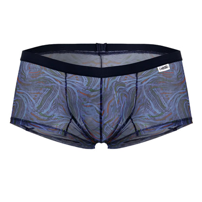 Candyman 99873 seawater multicolor print briefs with blue green marbled mesh and black elastic waistband