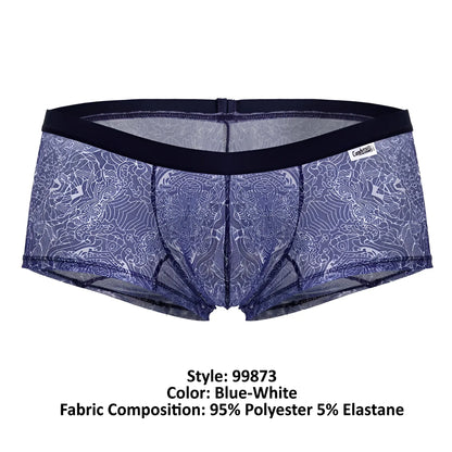 CandyMan 99873 blue-white patterned mesh briefs with black elastic waistband for comfortable everyday wear