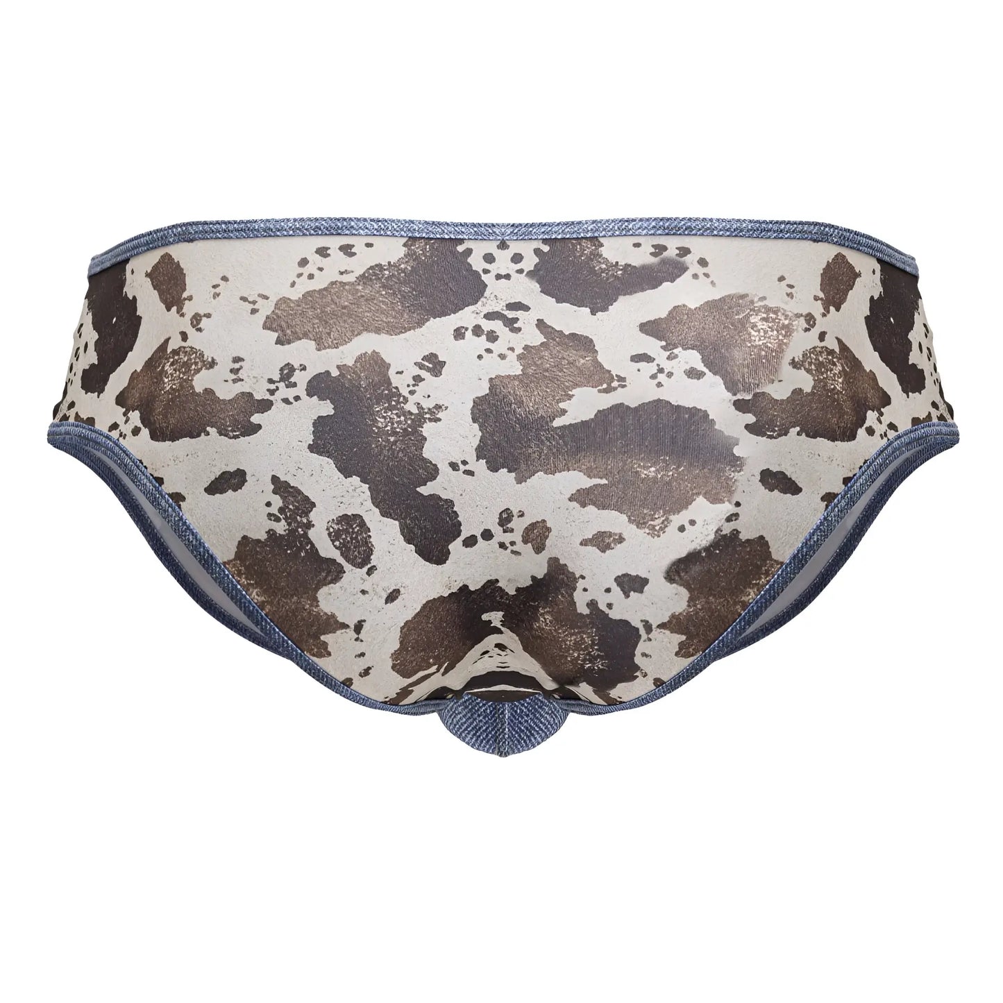 CandyMan 99900 cowboy briefs in cow print with denim trim for stylish animal print underwear