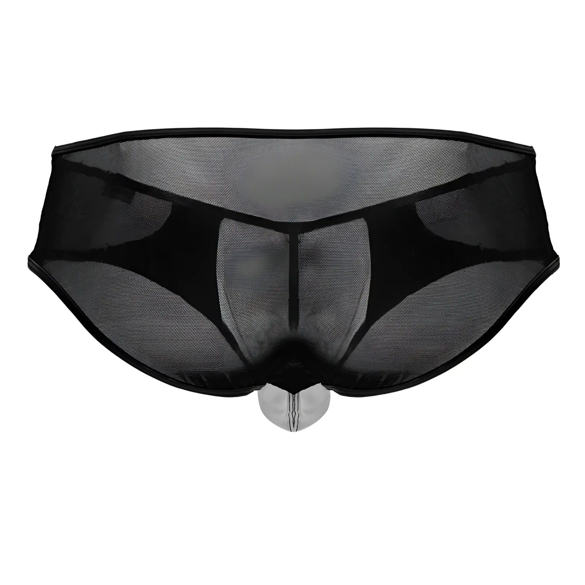 CandyMan 99919 tuxedo briefs black white men’s sheer mesh underwear with transparent plastic front panel