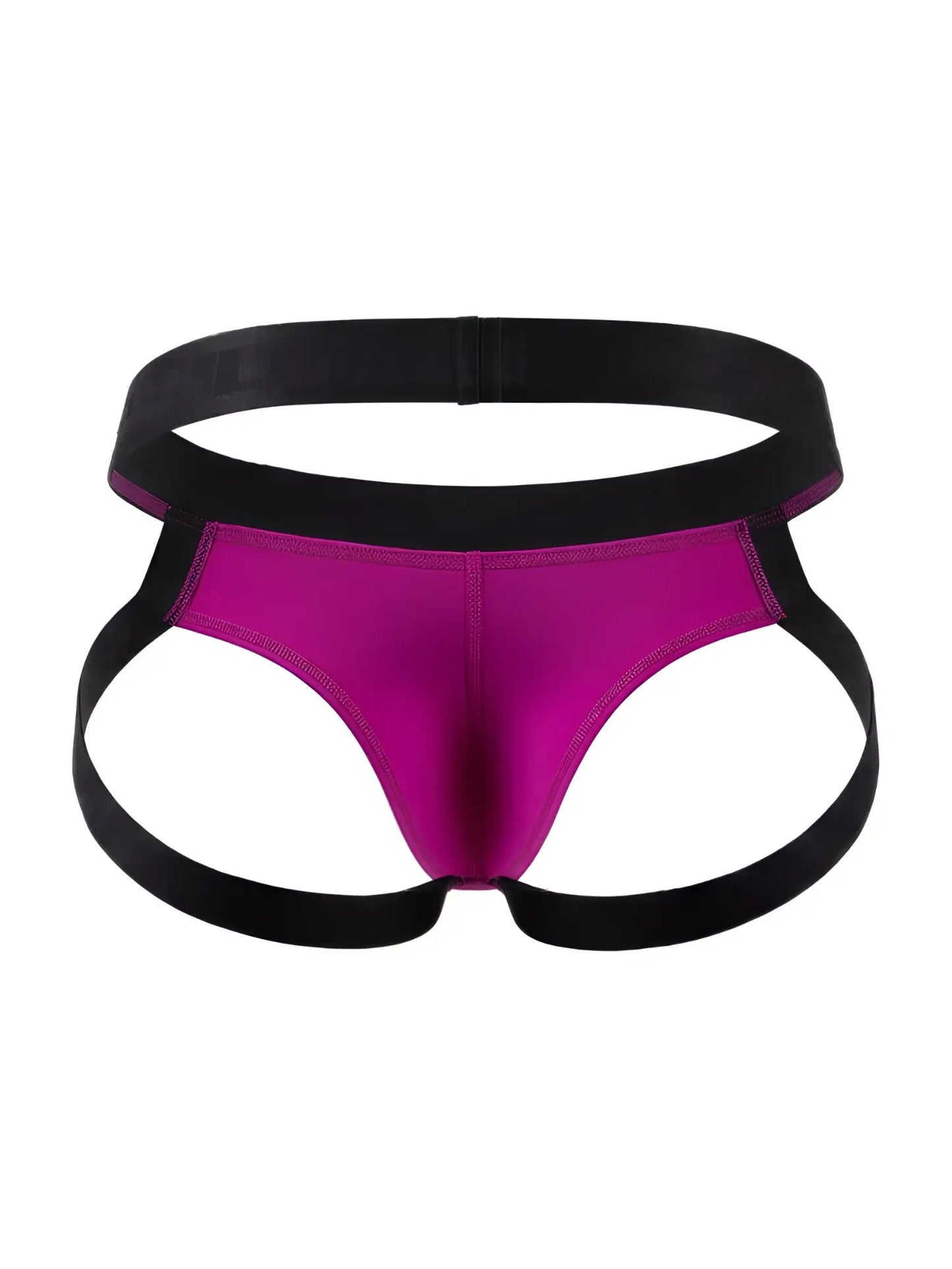 Vibrant magenta and black candy man 99925 jockstrap brief with sleek form-fitting design for athletic use