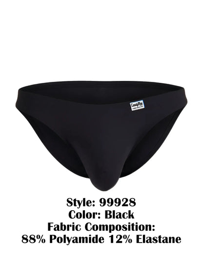 Black candyman 99928 bikini briefs in black made from 88 polyamide 12 elastane for comfortable fit