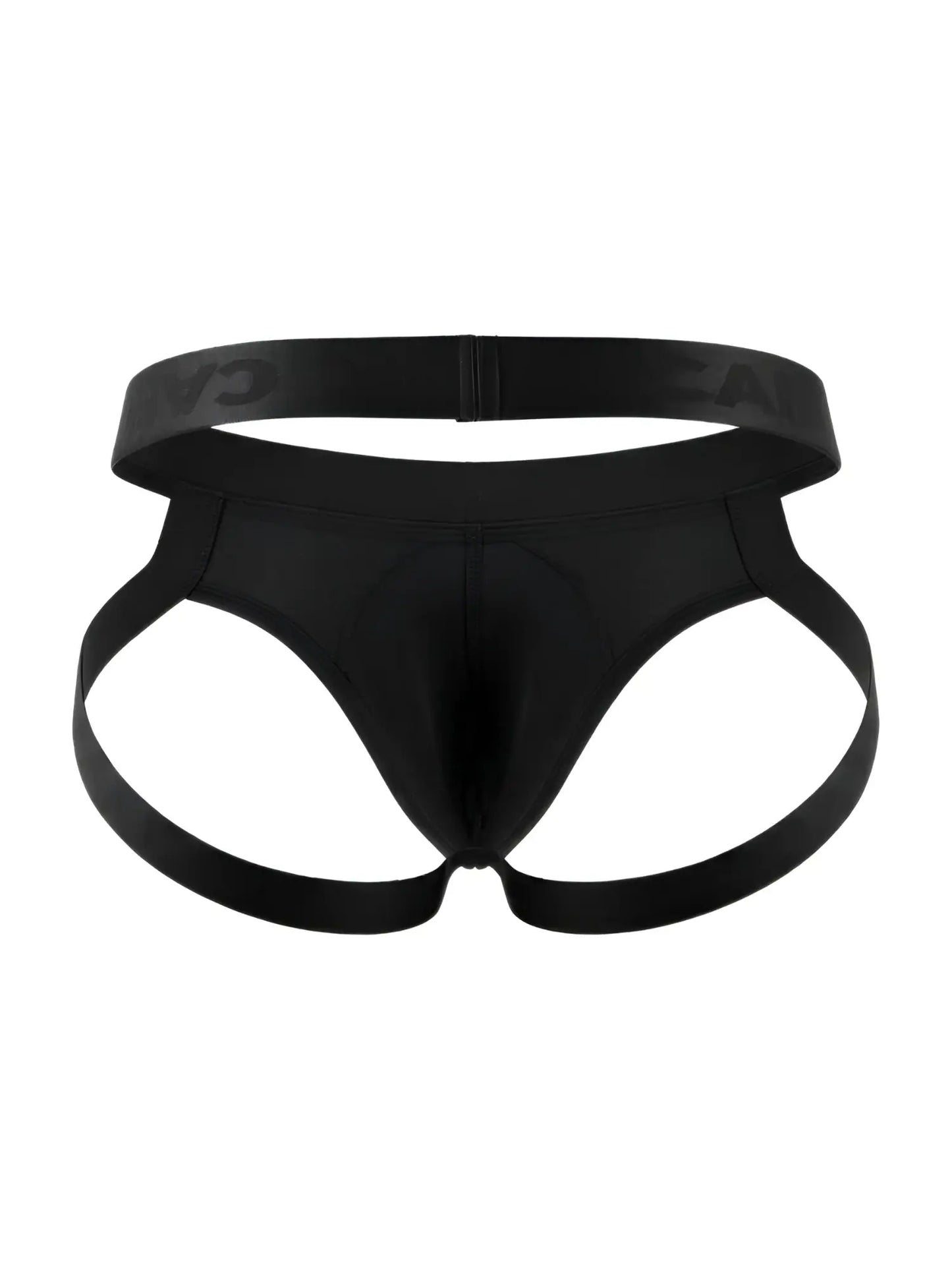Black candyman 99929 jockstrap briefs with sleek form fitting design and adjustable side straps