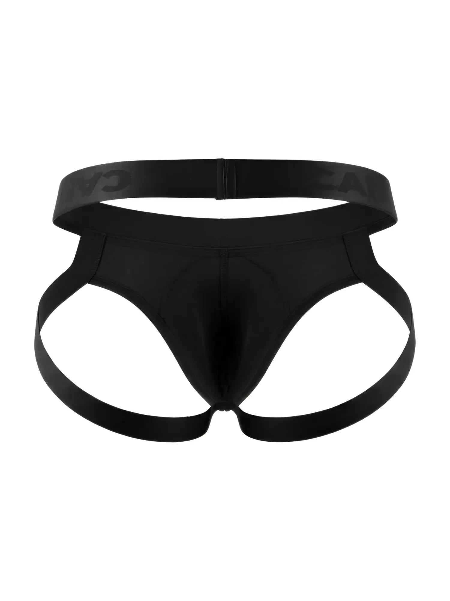 Black candyman 99929 jockstrap briefs with sleek form fitting design and adjustable side straps