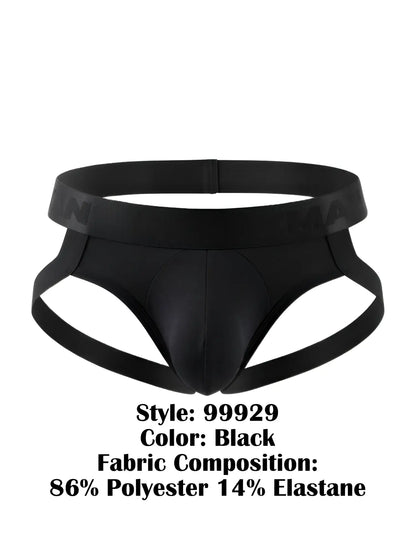 Black mens briefs candyman 99929 jockstrap with sleek form-fitting design and supportive side straps in black