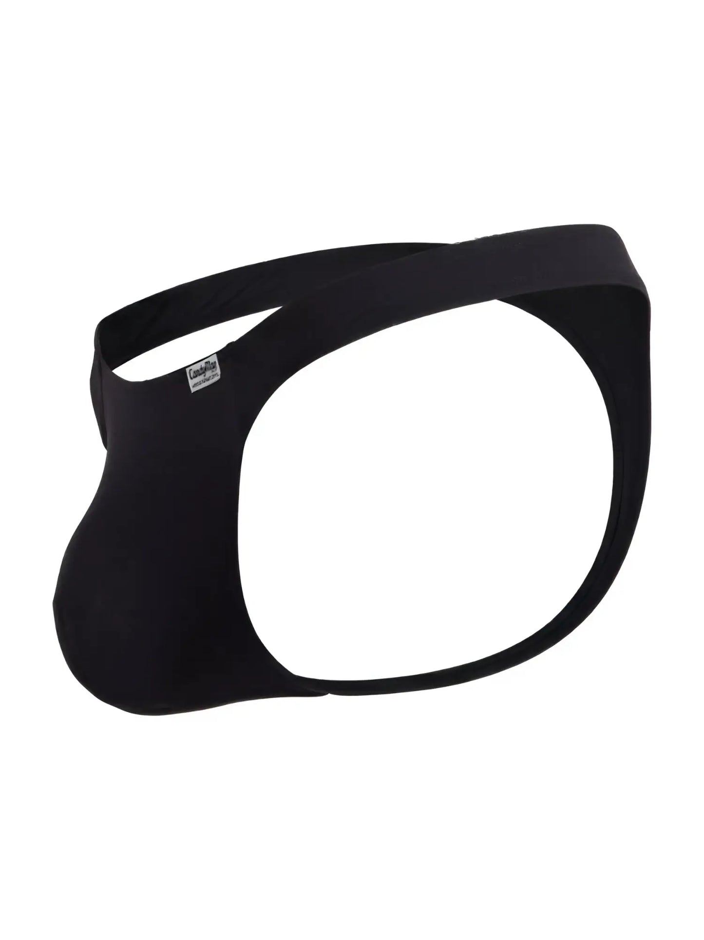 Black CandyMan 99930 men’s briefs with sleek minimalist design and small brand tag on waistband