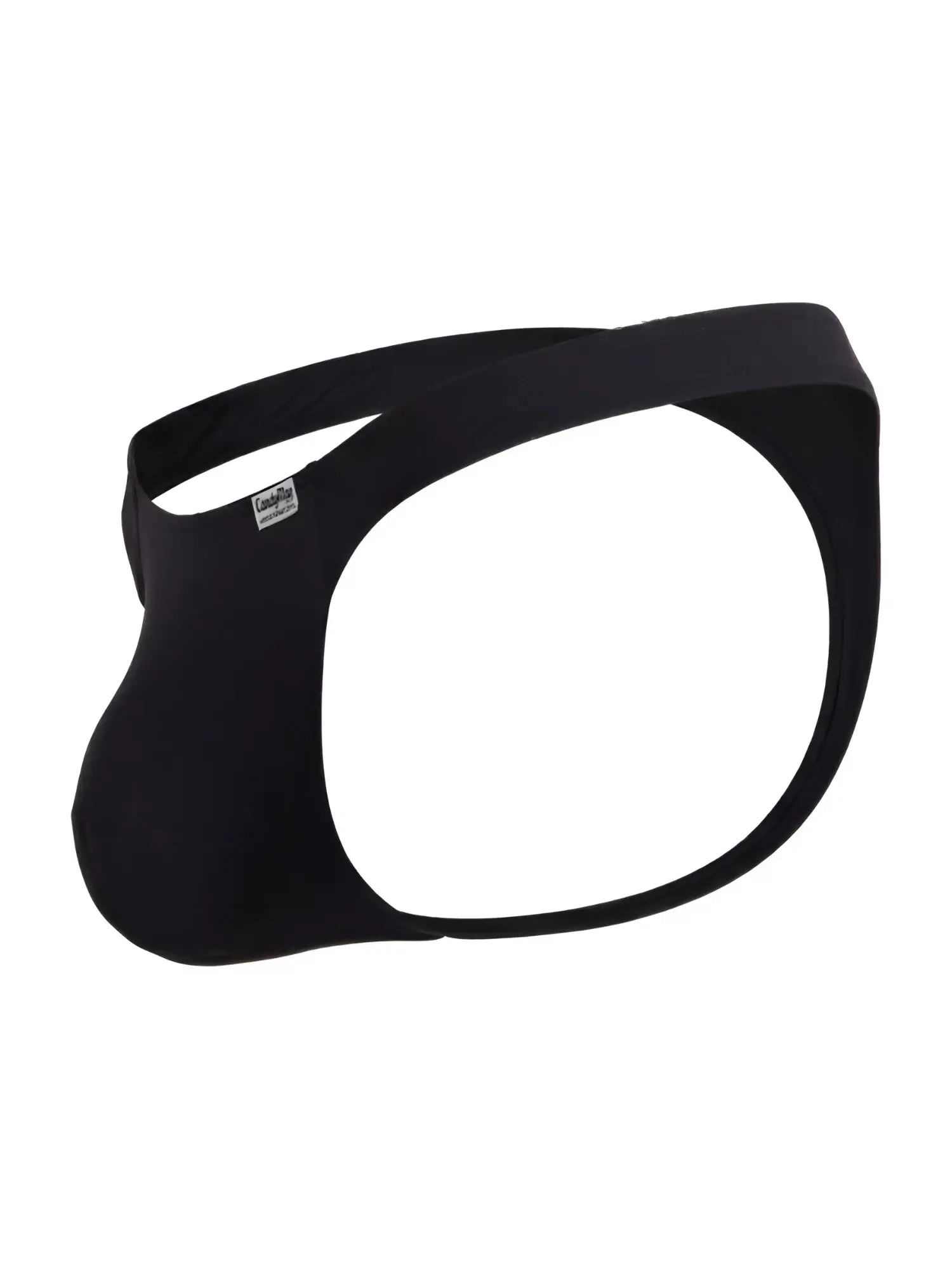 Black CandyMan 99930 men’s briefs with sleek minimalist design and small brand tag on waistband