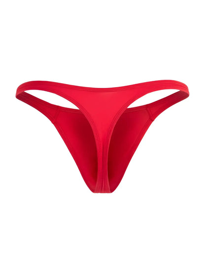 A vibrant red CandyMan 99930 thong made of smooth stretchy fabric with a sleek minimalist design