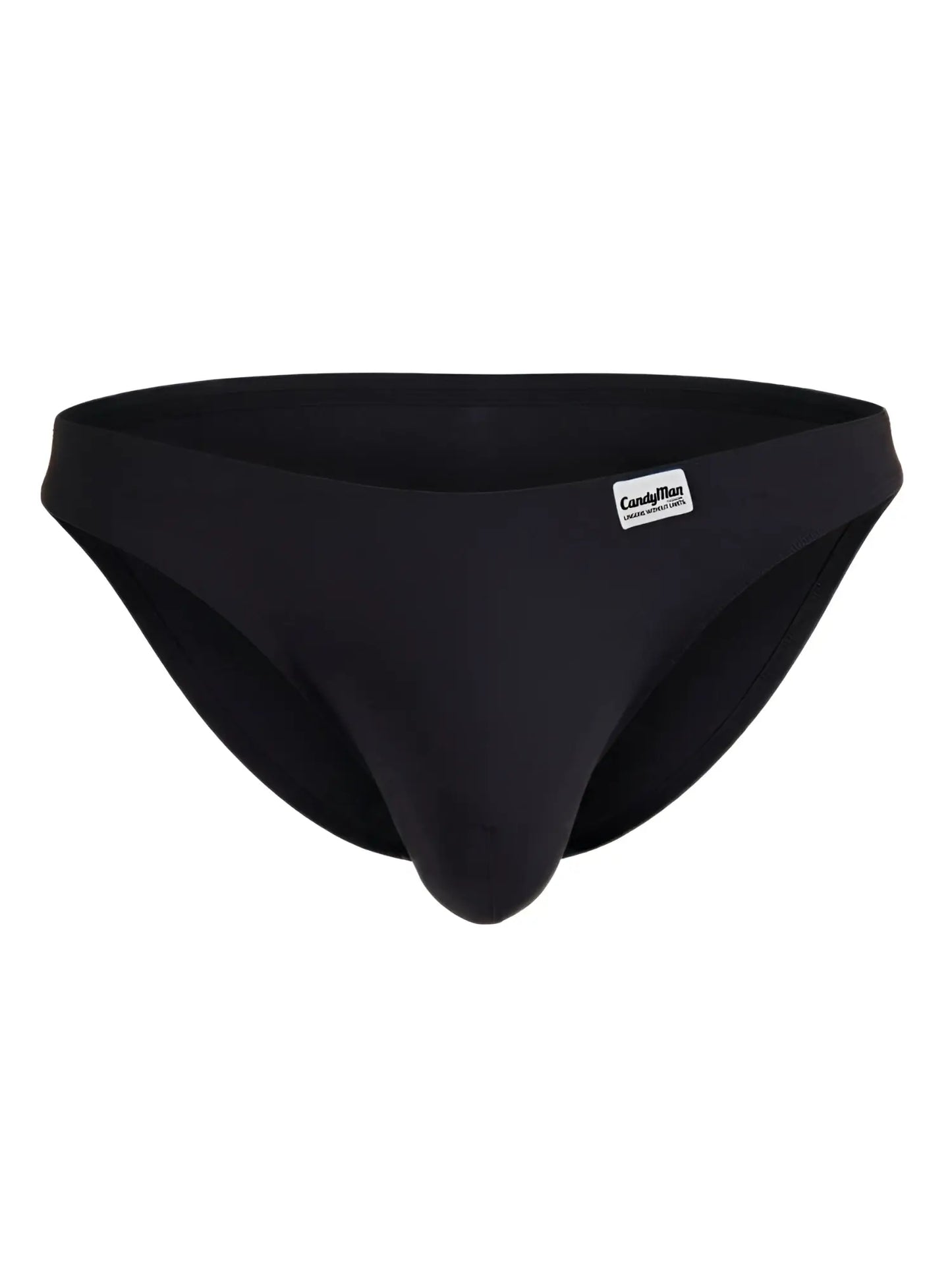 Black candyman 99932 men’s briefs with smooth form-fitting design and small white brand tag on waistband