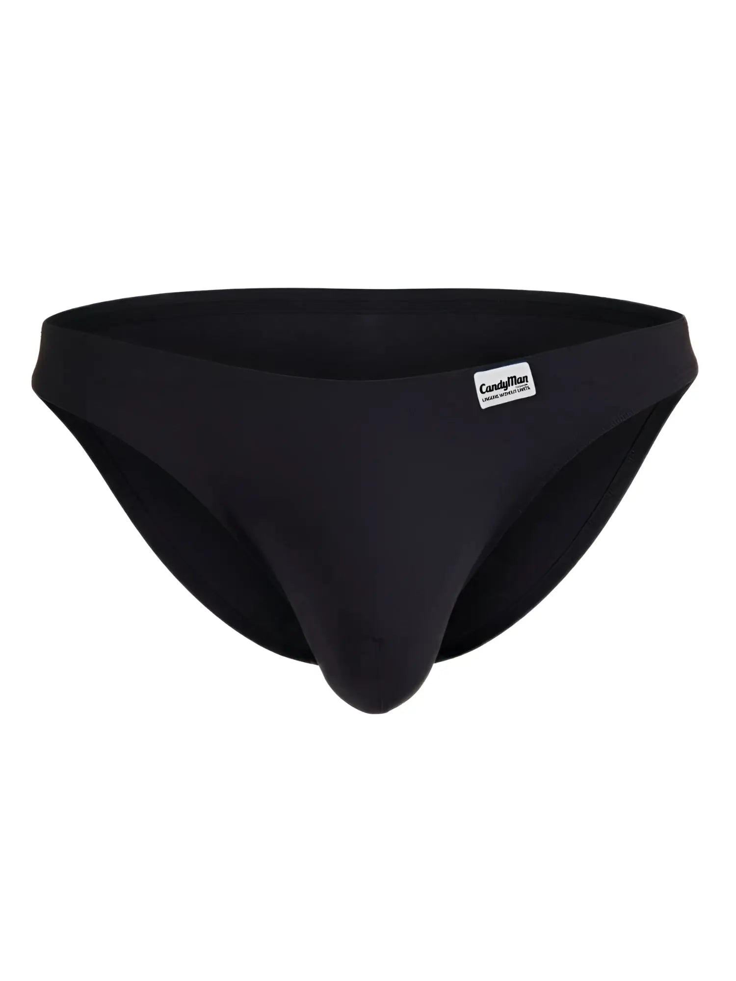 Black candyman 99932 men’s briefs with smooth form-fitting design and small white brand tag on waistband