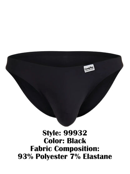 Candidman 99932 black men’s briefs made from a stretchy 93 polyester and 7 elastane blend for comfort